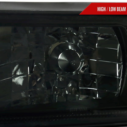 1987-1993 Ford Mustang Crystal Headlights (Chrome Housing/Smoked Lens)