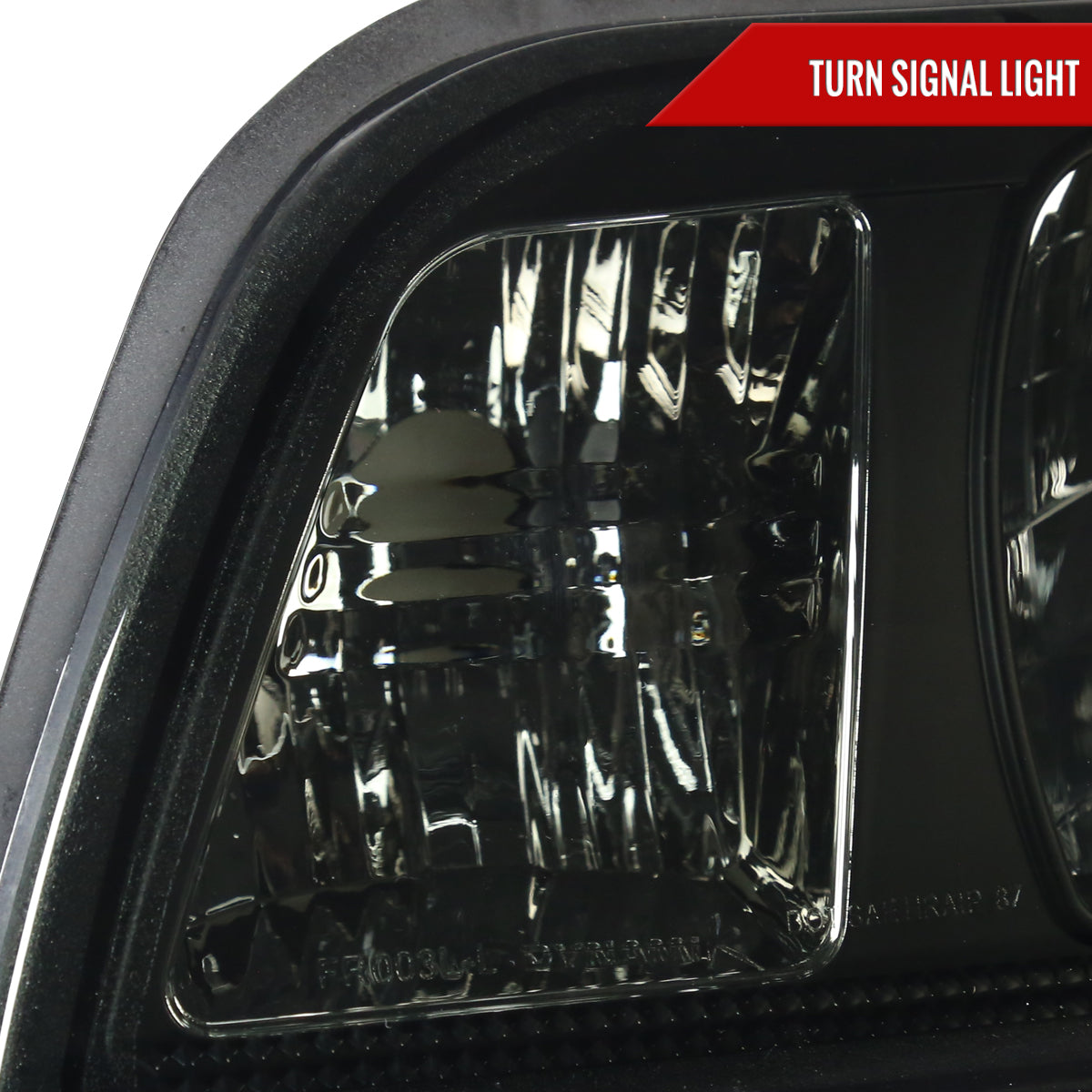 1987-1993 Ford Mustang Crystal Headlights (Chrome Housing/Smoked Lens)