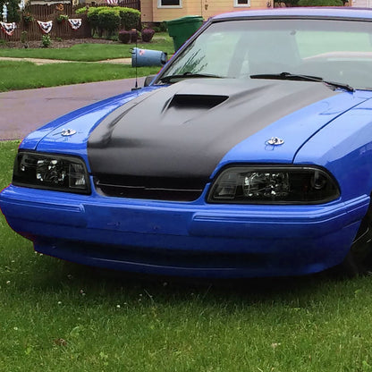 1987-1993 Ford Mustang Crystal Headlights (Chrome Housing/Smoked Lens)