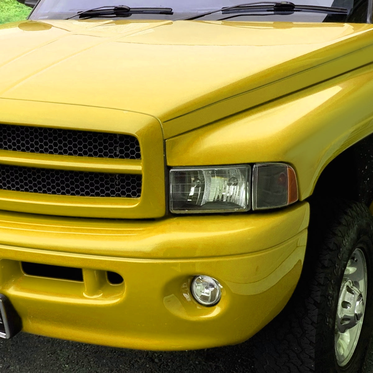 1999-2001 Dodge RAM 1500 Sport Factory Style Headlights and Corner Lights (Black Housing/Clear Lens)