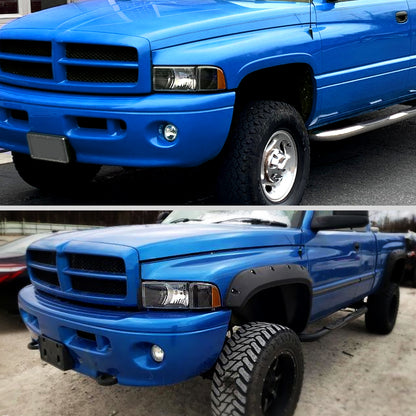 1999-2001 Dodge RAM 1500 Sport Factory Style Headlights and Corner Lights (Black Housing/Clear Lens)