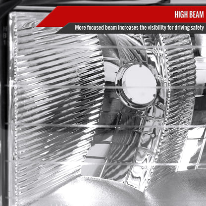 1999-2001 Dodge RAM 1500 Sport Factory Style Headlights and Corner Lights (Chrome Housing/Clear Lens)
