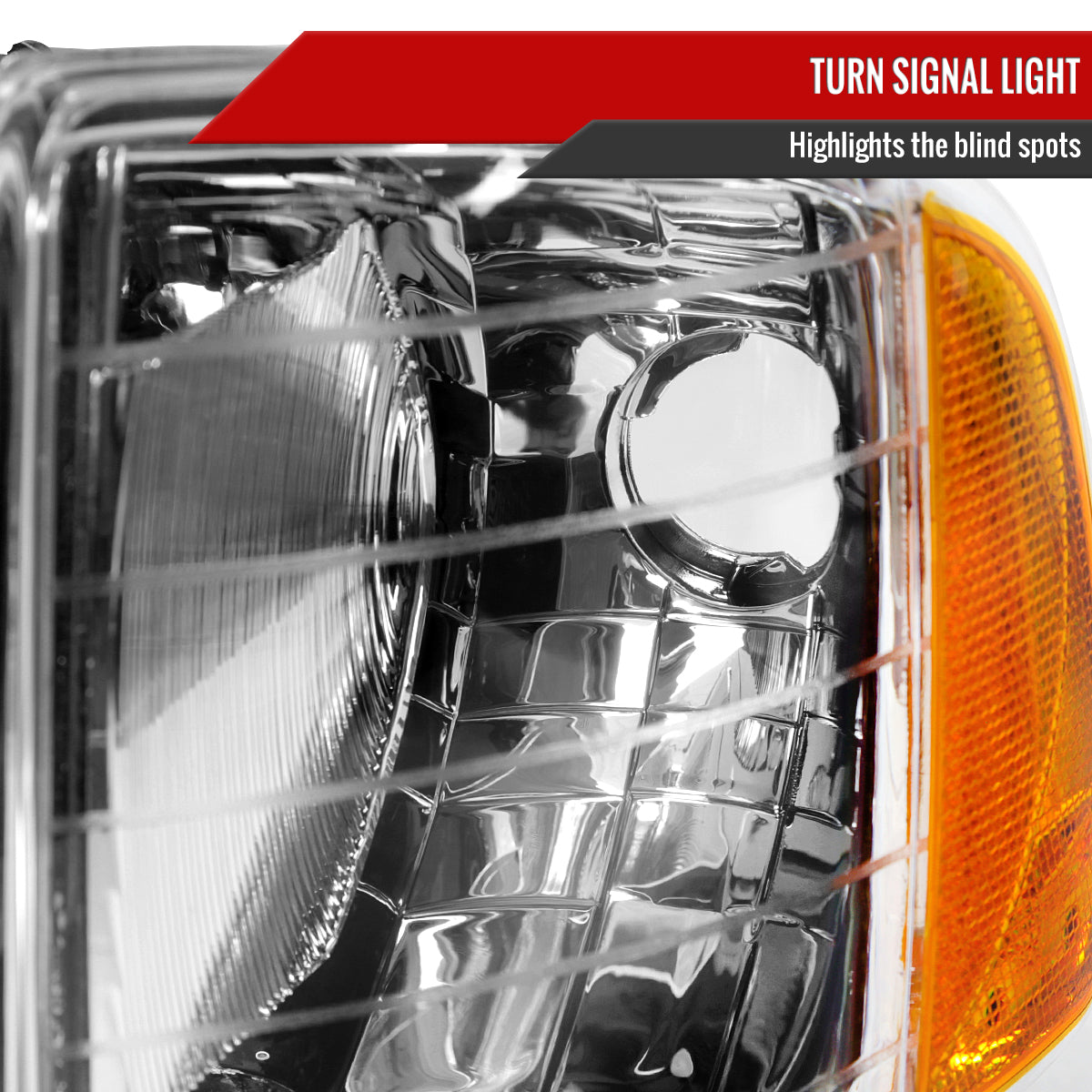 1999-2001 Dodge RAM 1500 Sport Factory Style Headlights and Corner Lights (Chrome Housing/Clear Lens)