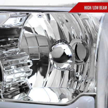 2001-2011 Ford Ranger LED Bar Factory Style Headlights w/Amber Corner Lamp (Chrome Housing/Clear Lens)