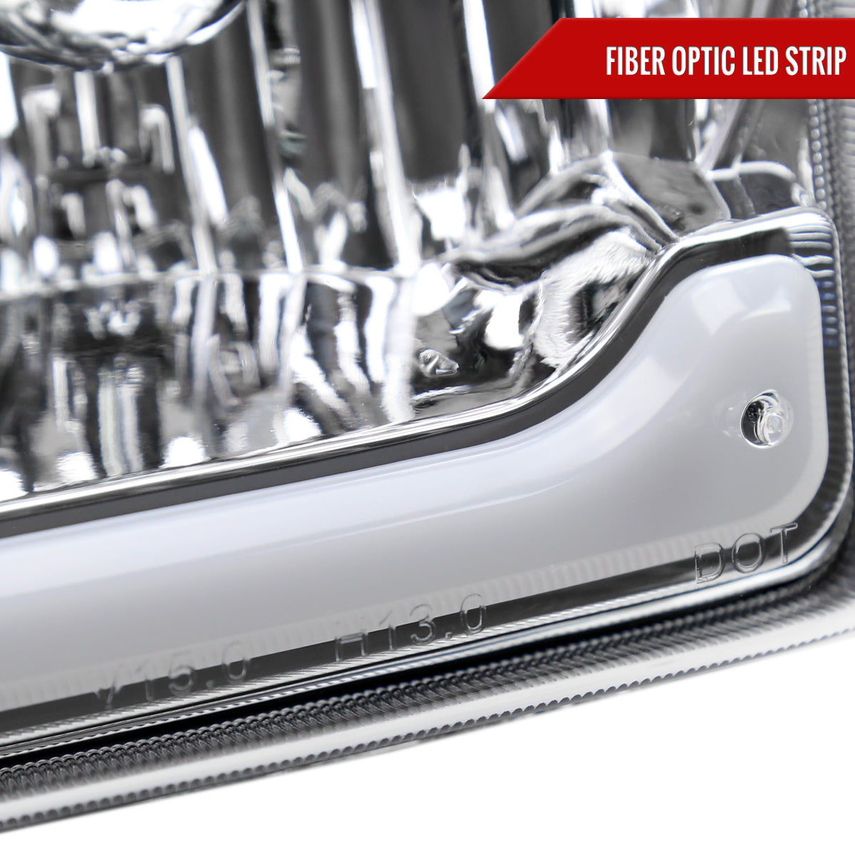 2001-2011 Ford Ranger LED Bar Factory Style Headlights w/Amber Corner Lamp (Chrome Housing/Clear Lens)