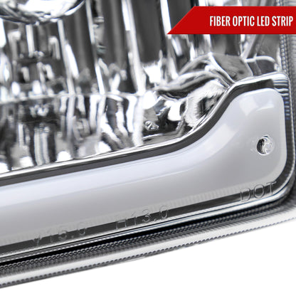 2001-2011 Ford Ranger LED Bar Factory Style Headlights w/Amber Corner Lamp (Chrome Housing/Clear Lens)
