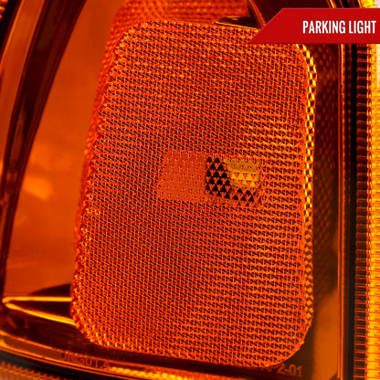2001-2011 Ford Ranger LED Bar Factory Style Headlights w/Amber Corner Lamp (Chrome Housing/Clear Lens)