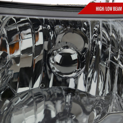 2001-2011 Ford Ranger LED Bar Factory Style Headlights w/Amber Corner Lamp (Chrome Housing/Smoked Lens)