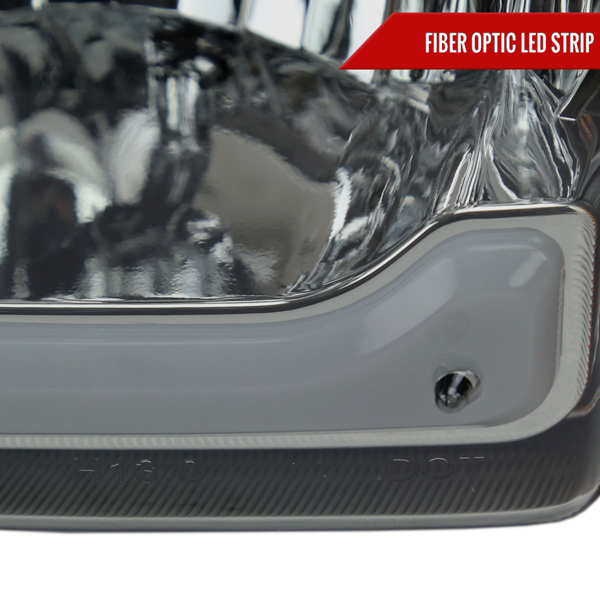 2001-2011 Ford Ranger LED Bar Factory Style Headlights w/Amber Corner Lamp (Chrome Housing/Smoked Lens)