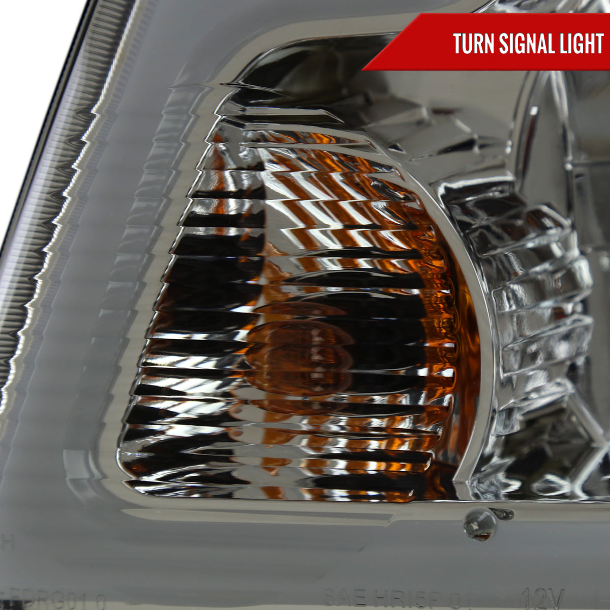2001-2011 Ford Ranger LED Bar Factory Style Headlights w/Amber Corner Lamp (Chrome Housing/Smoked Lens)