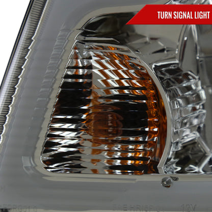 2001-2011 Ford Ranger LED Bar Factory Style Headlights w/Amber Corner Lamp (Chrome Housing/Smoked Lens)