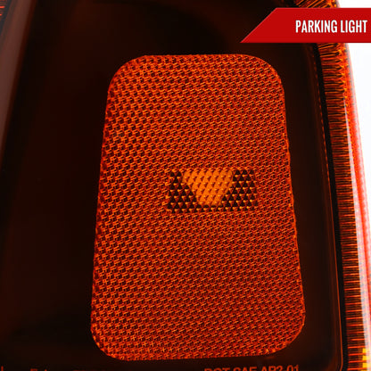 2001-2011 Ford Ranger LED Bar Factory Style Headlights w/Amber Corner Lamp (Chrome Housing/Smoked Lens)
