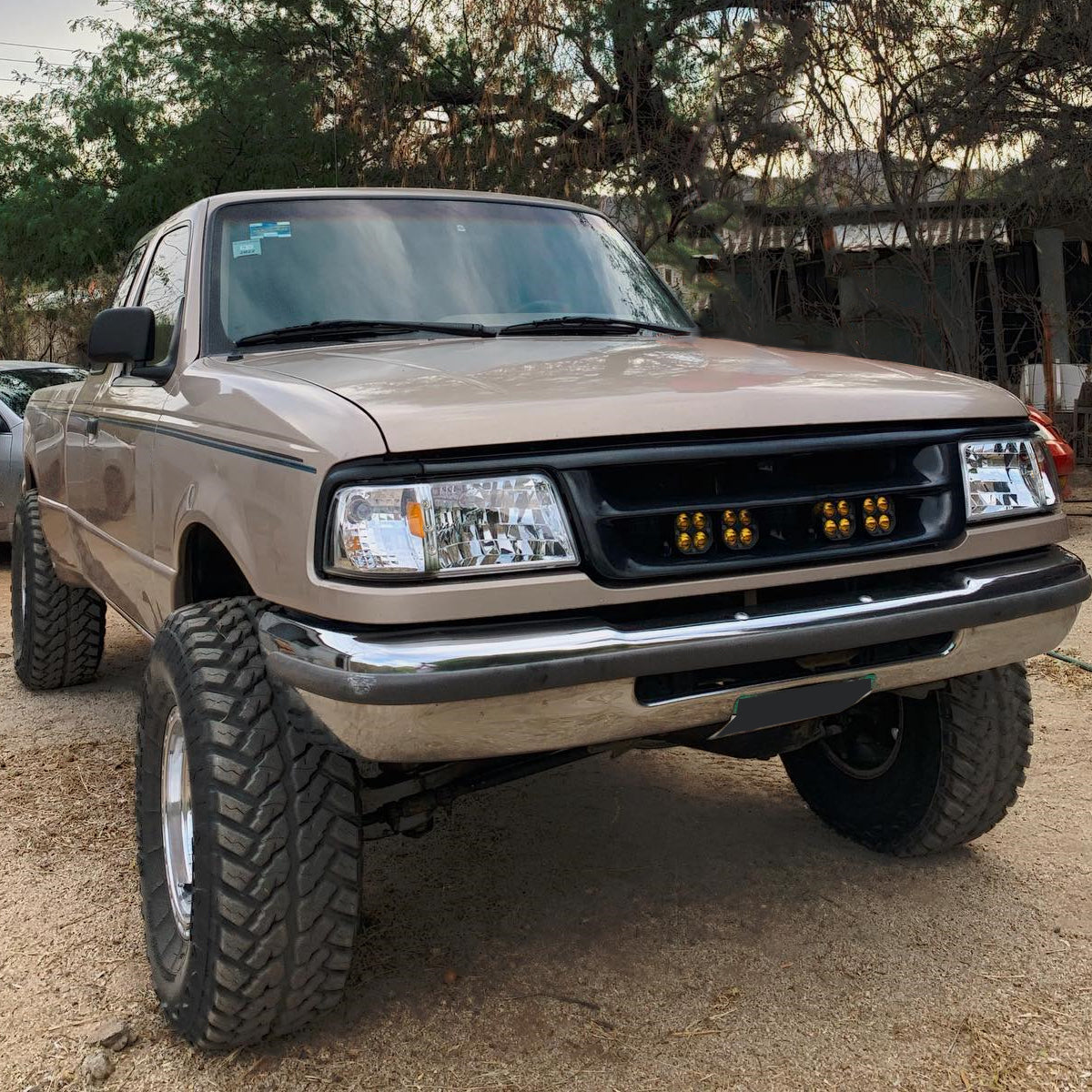 1993-1997 Ford Ranger Factory Style V2 Headlights w/ Corner Signal Lights (Chrome Housing/Clear Lens)