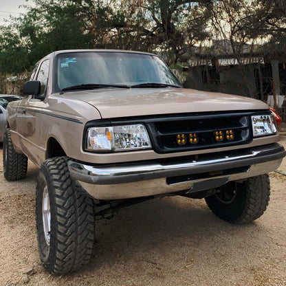 1993-1997 Ford Ranger Factory Style V2 Headlights w/ Corner Signal Lights (Chrome Housing/Clear Lens)