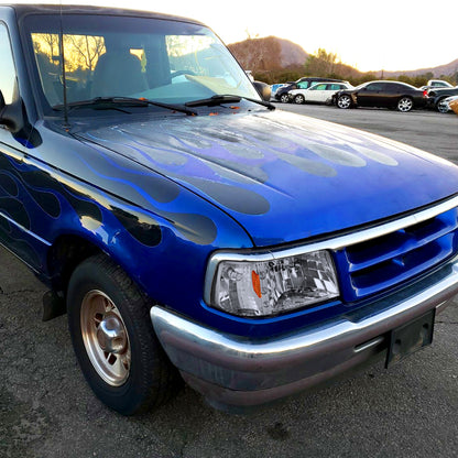 1993-1997 Ford Ranger Factory Style V2 Headlights w/ Corner Signal Lights (Chrome Housing/Clear Lens)