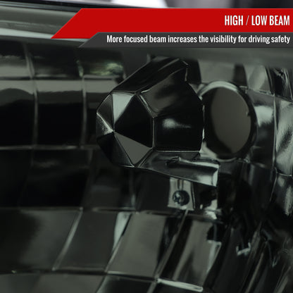 1993-1997 Ford Ranger Factory Style V2 Headlights w/ Corner Lights (Chrome Housing/Smoked Lens)