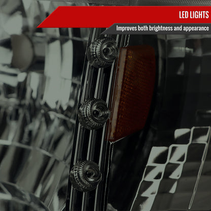 1993-1997 Ford Ranger Factory Style V2 Headlights w/ Corner Lights (Chrome Housing/Smoked Lens)