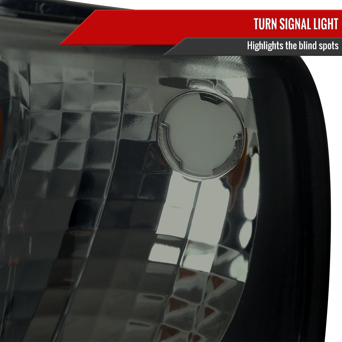 1993-1997 Ford Ranger Factory Style V2 Headlights w/ Corner Lights (Chrome Housing/Smoked Lens)