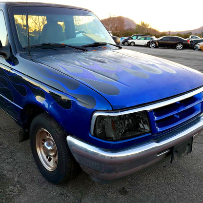 1993-1997 Ford Ranger Factory Style V2 Headlights w/ Corner Lights (Chrome Housing/Smoked Lens)