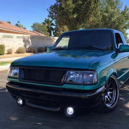 1993-1997 Ford Ranger Factory Style Headlights w/ Corner Lights & Amber Reflector (Matte Black Housing/Clear Lens)