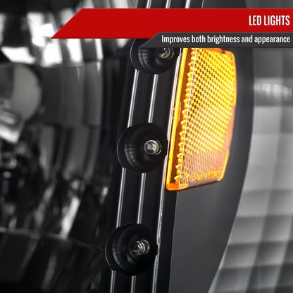 1993-1997 Ford Ranger Factory Style V2 Headlights w/ Corner Lights (Matte Black Housing/Clear Lens)