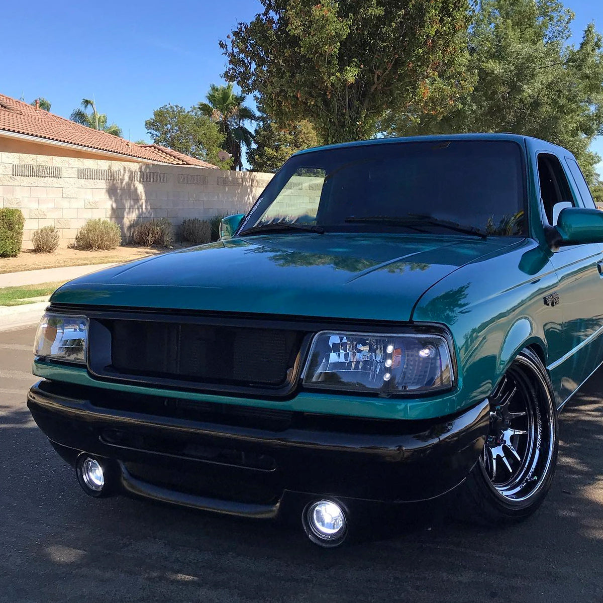 1993-1997 Ford Ranger Factory Style V2 Headlights w/ Corner Lights (Matte Black Housing/Clear Lens)