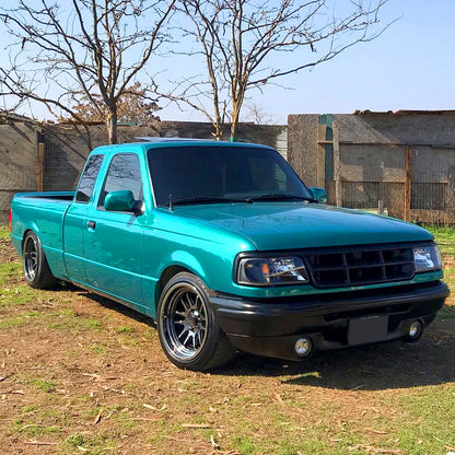 1993-1997 Ford Ranger Factory Style V2 Headlights w/ Corner Lights (Matte Black Housing/Clear Lens)