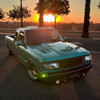 1993-1997 Ford Ranger Factory Style V2 Headlights w/ Corner Lights (Matte Black Housing/Clear Lens)