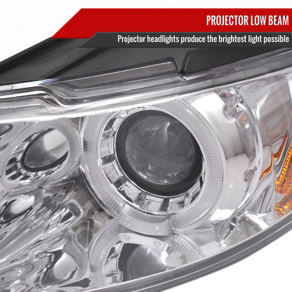 1997-2003 Pontiac Grand Prix Dual Halo Projector Headlights (Chrome Housing/Clear Lens)