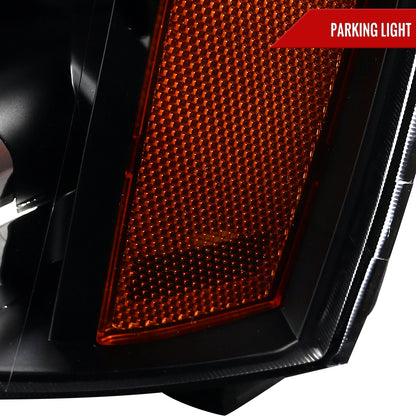 2007-2014 Chevrolet Avalanche/Tahoe/Suburban Factory Style Headlights (Matte Black Housing/Clear Lens)