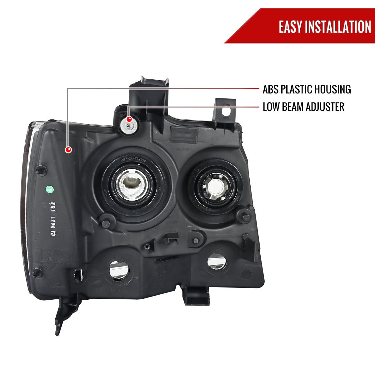 2007-2014 Chevrolet Avalanche/Tahoe/Suburban Factory Style Headlights (Matte Black Housing/Smoked Lens)