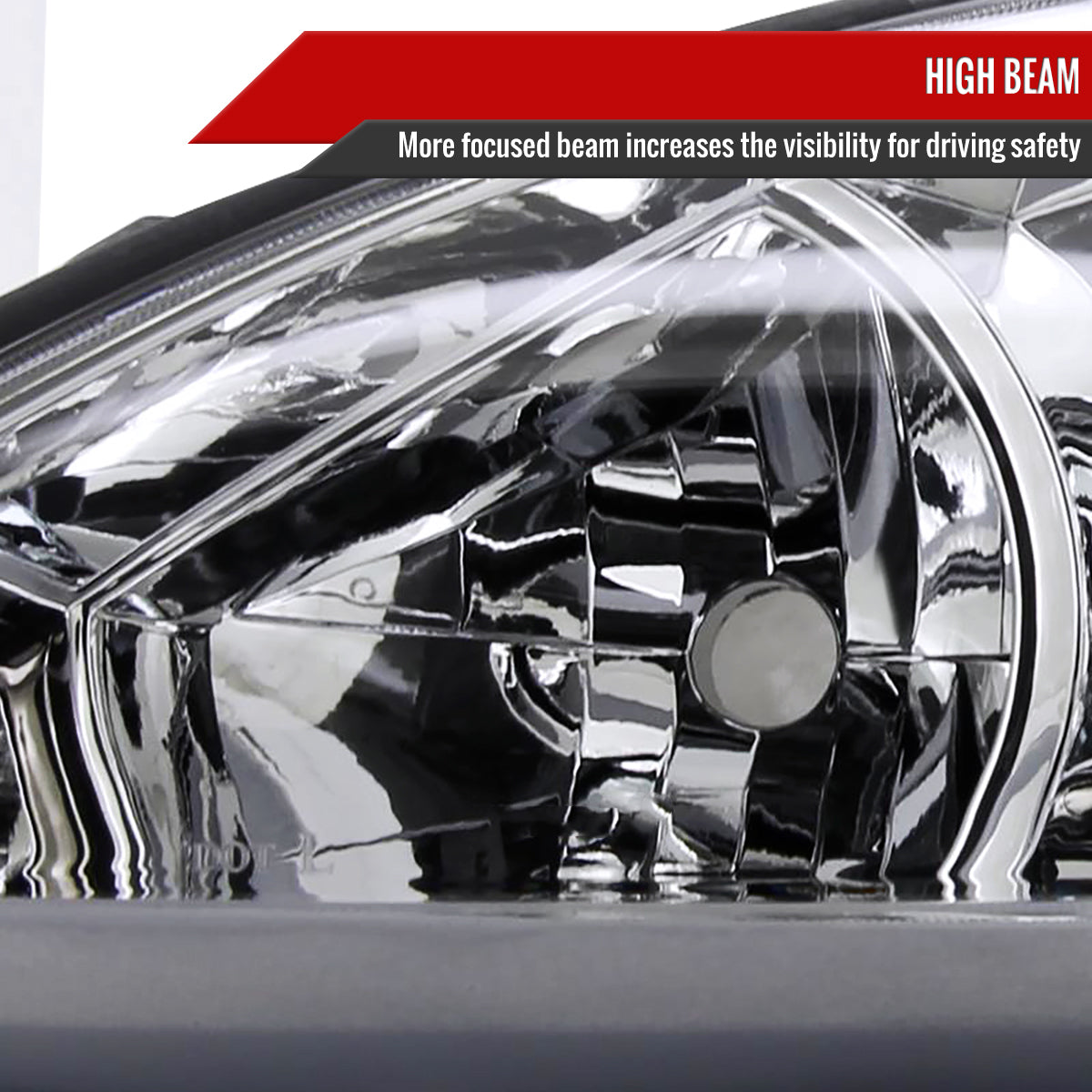 2002-2004 Toyota Camry Factory Style Headlights w/ Amber Reflector (Chrome Housing/Clear Lens)