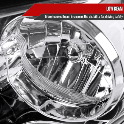 2005-2006 Toyota Camry Factory Style Crystal Headlights w/ Amber Reflector (Chrome Housing/Clear Lens)