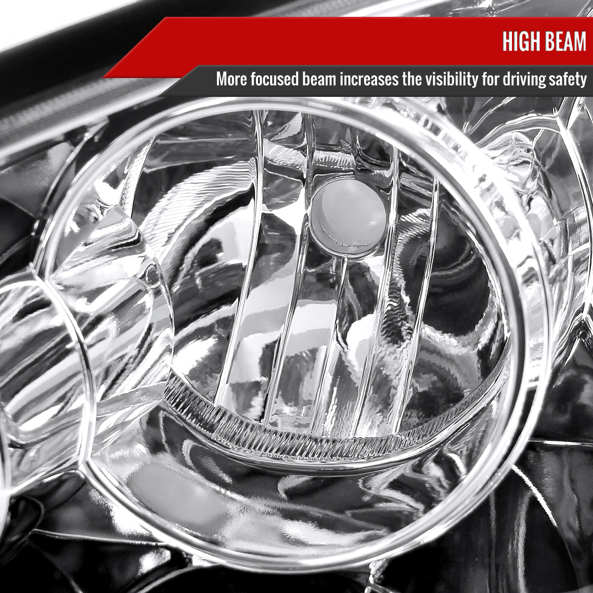 2005-2006 Toyota Camry Factory Style Crystal Headlights w/ Amber Reflector (Chrome Housing/Clear Lens)