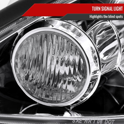 2005-2006 Toyota Camry Factory Style Crystal Headlights w/ Amber Reflector (Chrome Housing/Clear Lens)