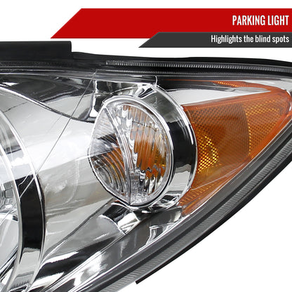 2005-2006 Toyota Camry Factory Style Crystal Headlights w/ Amber Reflector (Chrome Housing/Clear Lens)