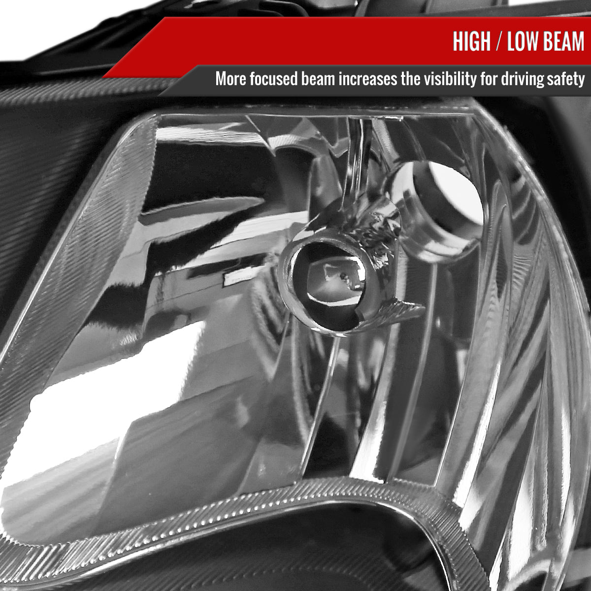 2001-2007 Dodge Caravan Chrysler Voyager/Town & Country Factory Style Crystal Headlights (Matte Black Housing/Clear Lens)