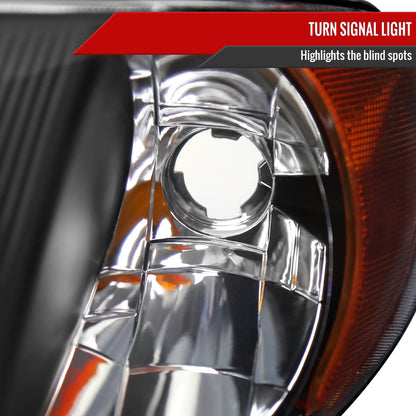 2001-2007 Dodge Caravan Chrysler Voyager/Town & Country Factory Style Crystal Headlights (Matte Black Housing/Clear Lens)