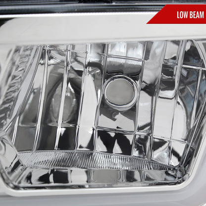 2006-2010 Dodge Charger Switchback Sequential LED Bar Factory Style Headlights (Chrome Housing/Clear Lens)
