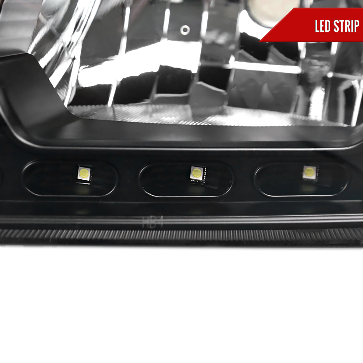 2006-2010 Dodge Charger 1PC Style SMD LED Light Strip Factory Style Headlights w/ Amber Reflector (Matte Black Housing/Clear Lens)
