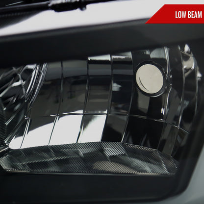 2006-2010 Dodge Charger Switchback Sequential LED Bar Factory Style Headlights (Matte Black Housing/Smoked Lens)