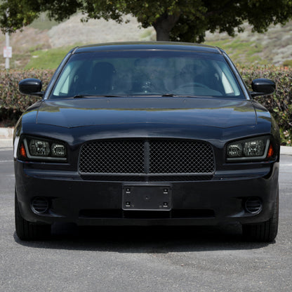 2006-2010 Dodge Charger Switchback Sequential LED Bar Factory Style Headlights (Matte Black Housing/Smoked Lens)