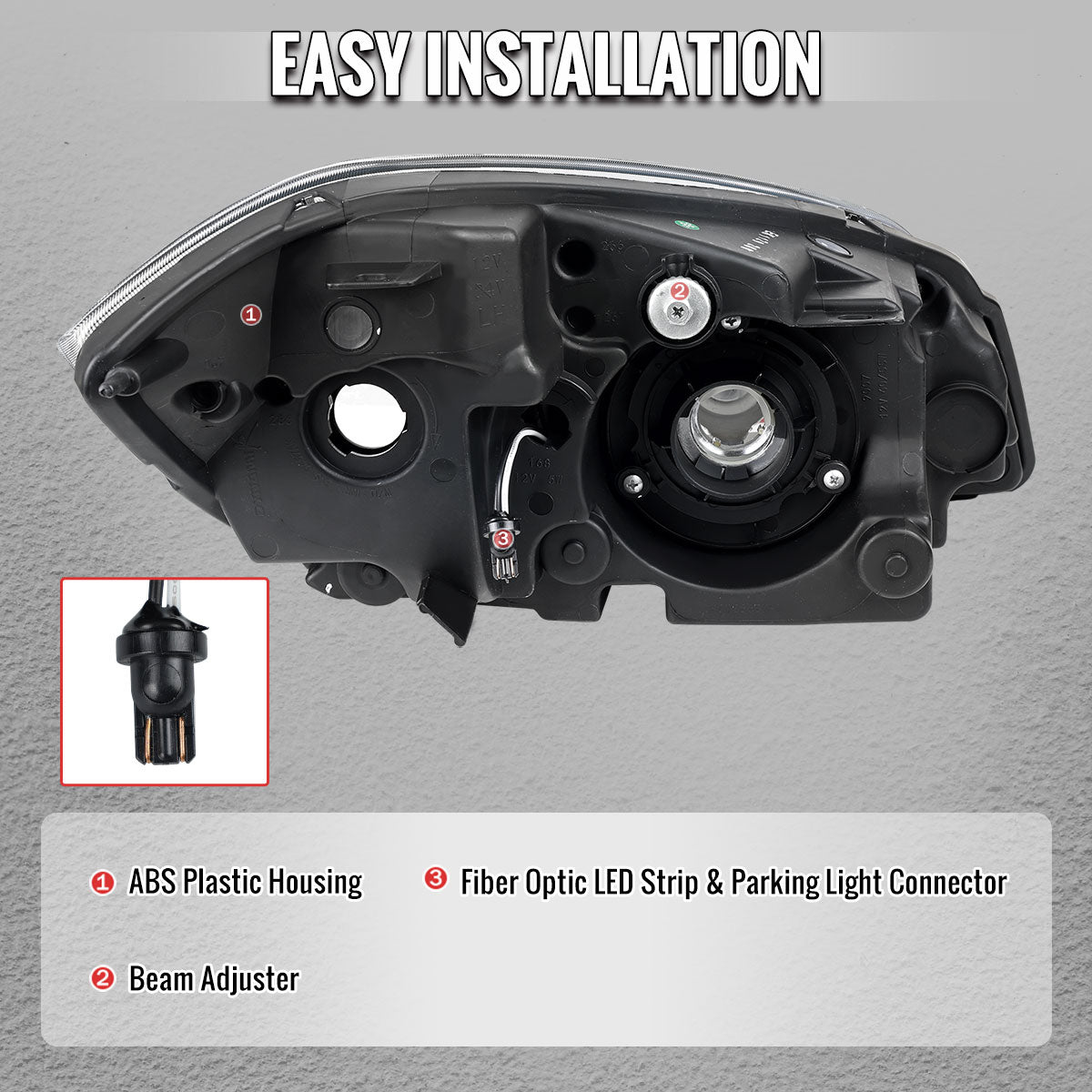 2005â€“2010 Chevrolet Cobalt Pontiac G5 / Pursuit Factory Style Headlights w/ LED DRL Light Strip (Chrome Housing / Clear Lens)