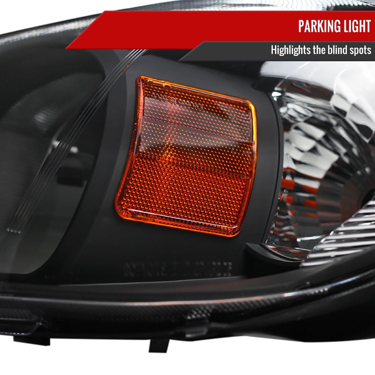 2005-2010 Chevrolet Cobalt Pontiac Pursuit/G5 Factory Style Crystal Headlights (Matte Black Housing/Clear Lens)