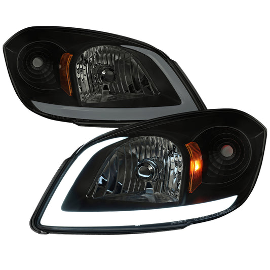 2005â€“2010 Chevrolet Cobalt Pontiac G5 / Pursuit Factory Style Headlights w/ LED DRL Light Strip (Black Housing / Smoked Lens)
