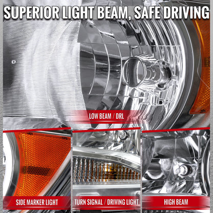 2015-2022 Chevrolet Colorado Factory Headlights (Chrome Housing / Clear Lens)