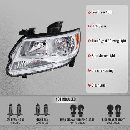 2015-2022 Chevrolet Colorado Factory Style Headlights (Chrome Housing / Clear Lens)