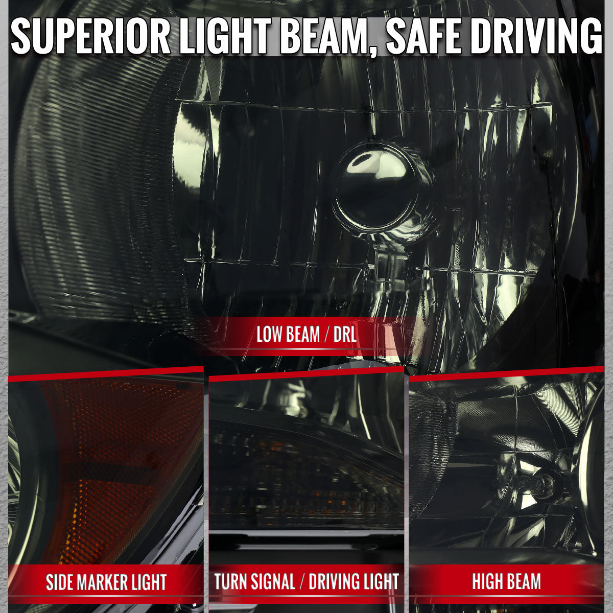 2015-2022 Chevrolet Colorado Factory Headlights (Chrome Housing / Smoked Lens)