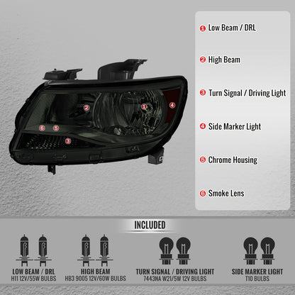 2015-2022 Chevrolet Colorado Factory Headlights (Chrome Housing / Smoked Lens)