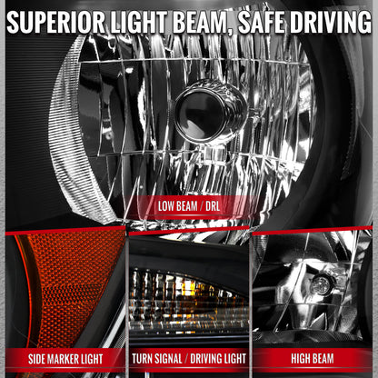 2015-2022 Chevrolet Colorado Factory Headlights (Matte Black Housing / Clear Lens)